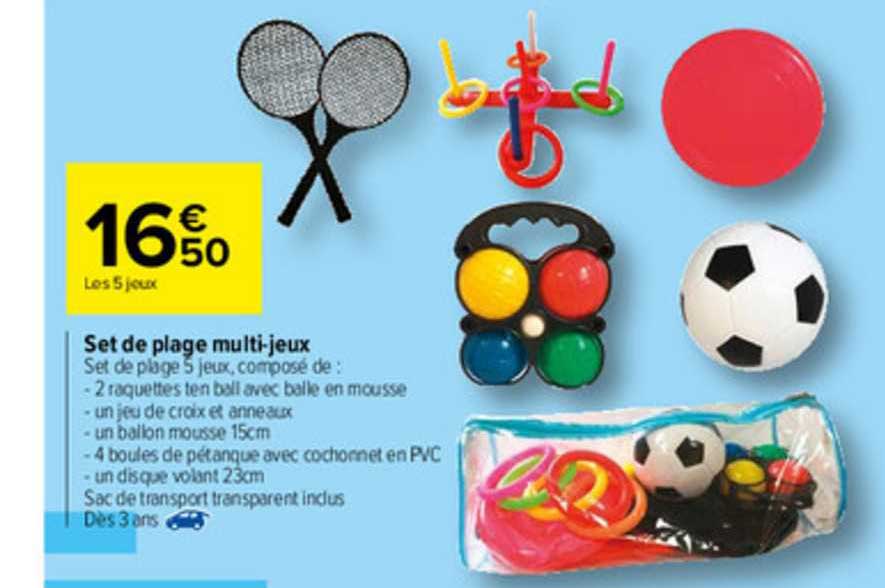 set de plage multi-jeux