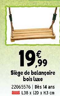 siège de balançoire bois luxe