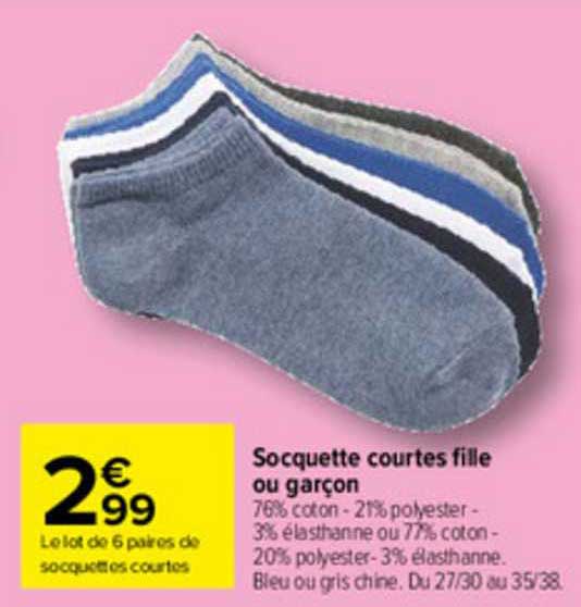 socquette courtes fille ou garçon