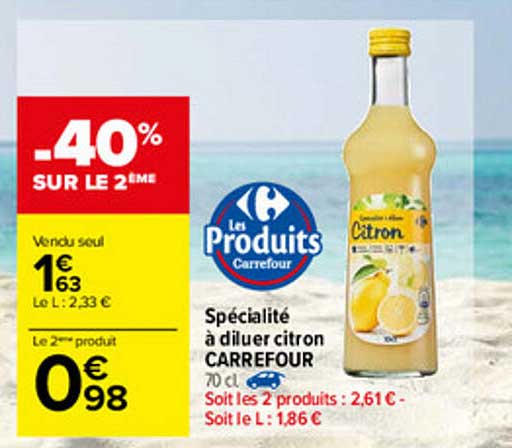 Spécialité à Diluer Citron Carrefour