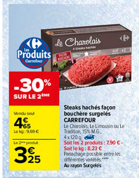steaks hachés façon bouchère surgelés carrefour
