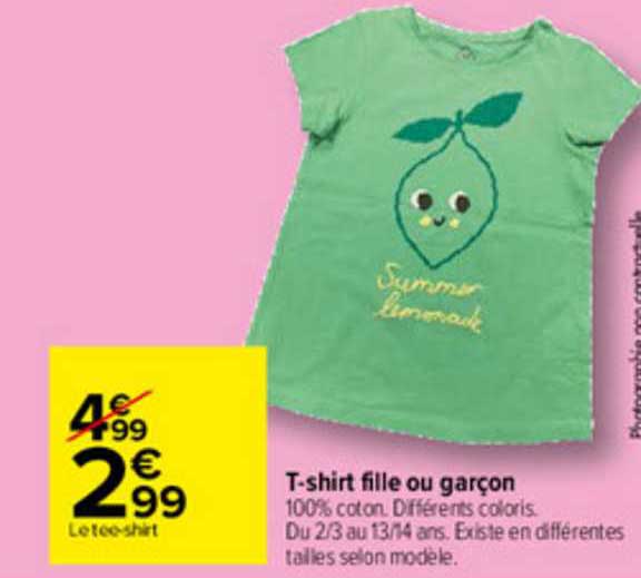 t-shirt fille ou garçon