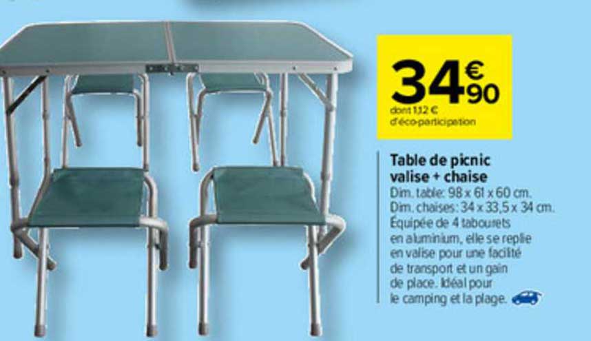 Table De Picnic Valise + Chaise