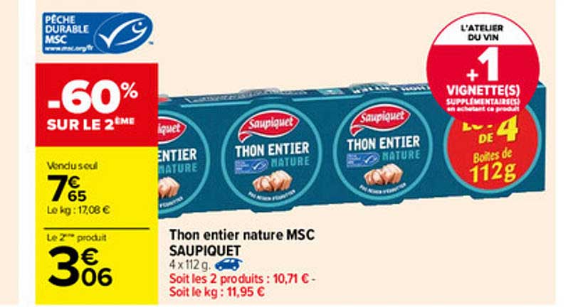 Thon Entier Nature Msc Saupiquet
