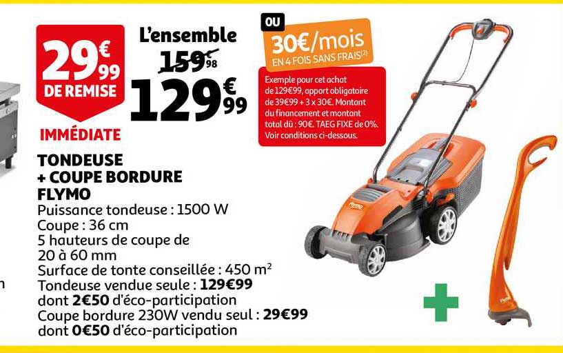 tondeuse + coupe bordure flymo