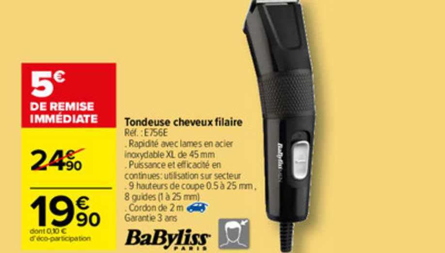 Tondeuse Cheveux Filaire Babyliss