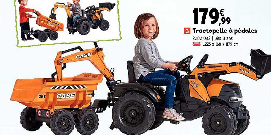 tractopelle à pédales