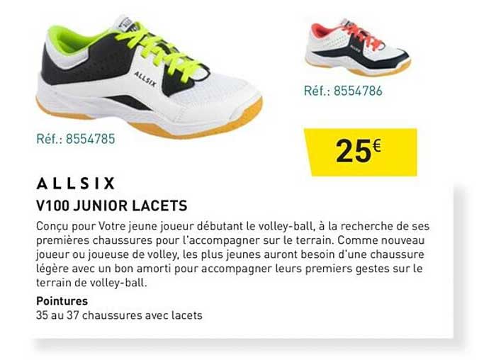 v100 junior lacets allsix