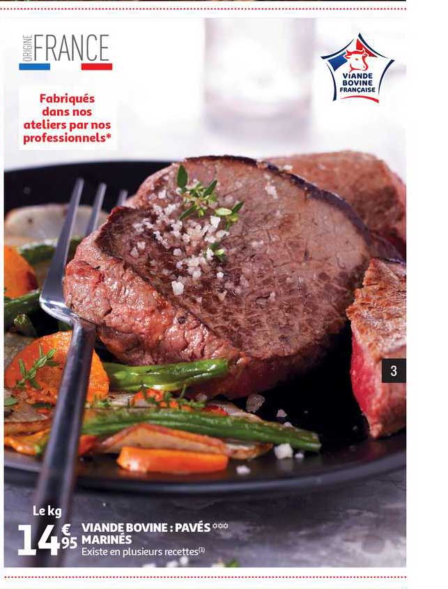 Viande Bovine : Pavés Marinés