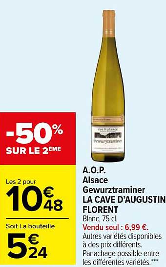 a.o.p. alsace gewurztraminer la cave d'augustin florent