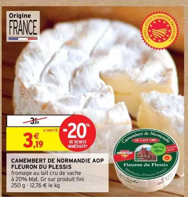 camembert de normandie aop fleuron du plessis