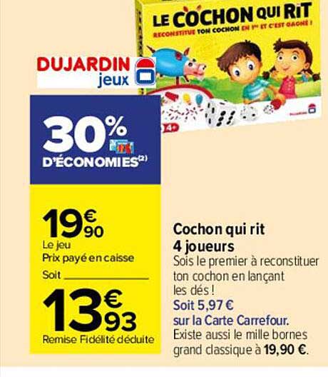 cochon qui rit 4 joueurs dujardin jeux