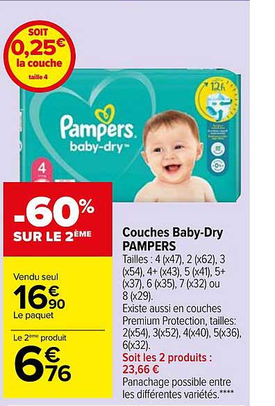couches baby-dry pampers