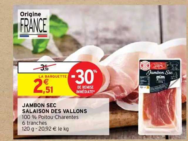 jambon sec salaison des vallons