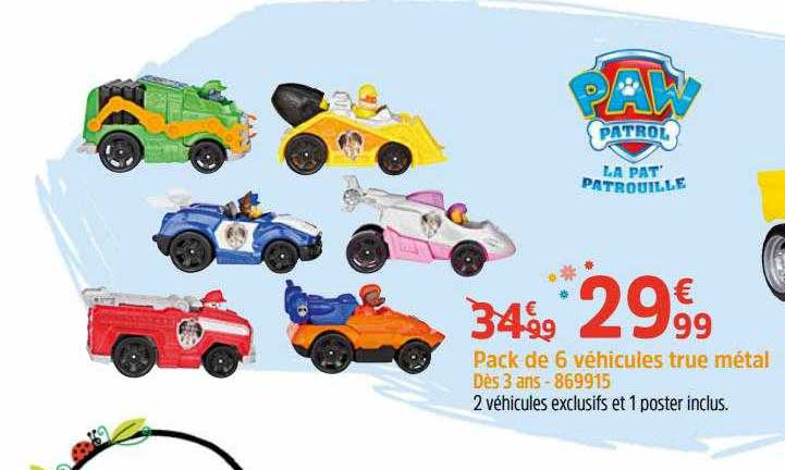 Pack De 6 Véhicules True Métal