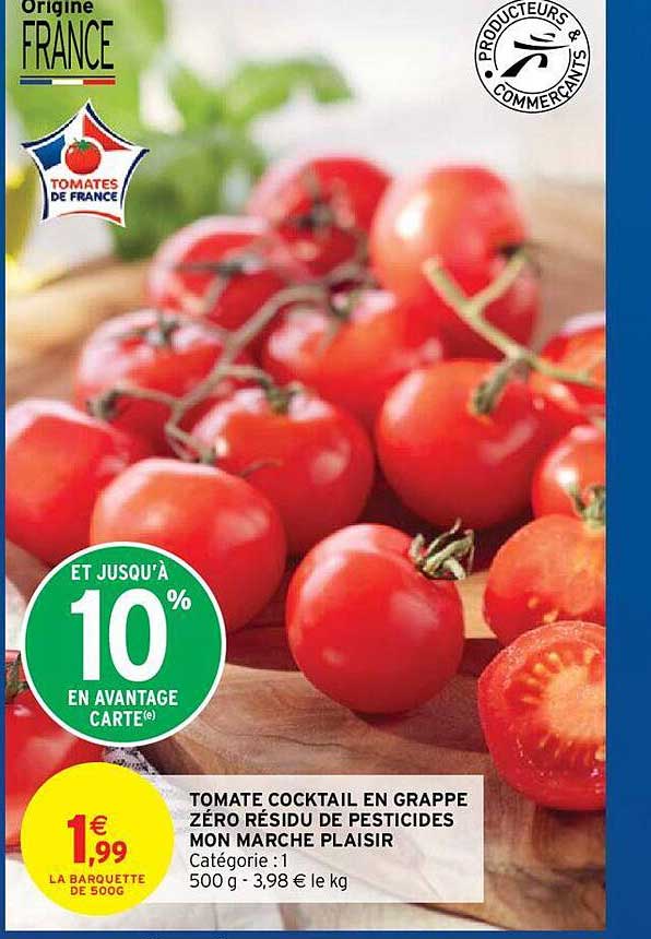tomate cocktail en grappe zéro résidu de pesticides mon marché plaisir