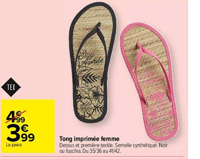 Tong Imprimée Femme Tex