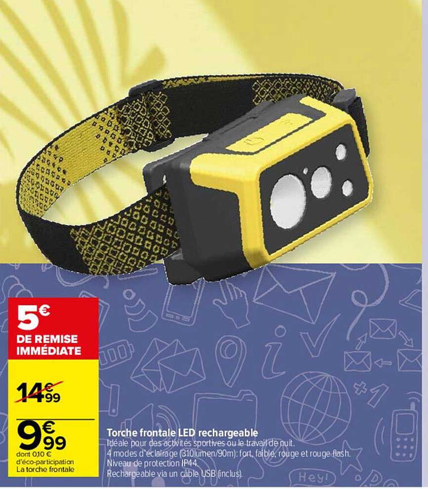 Torche Frontale Led Rechargeable