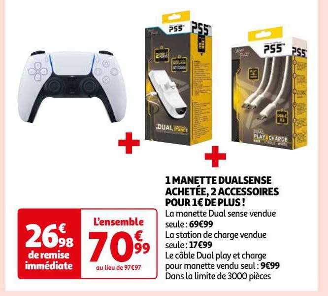 1 manette dualsense achetée, 2 accessoires pour 1 euro de plus !