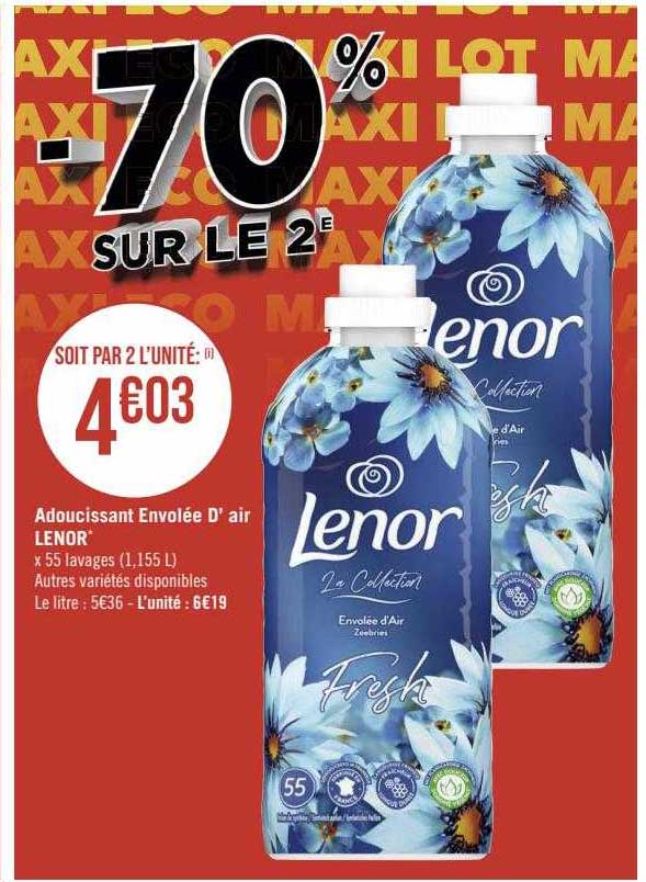 adoucissant envolée d'air lenor