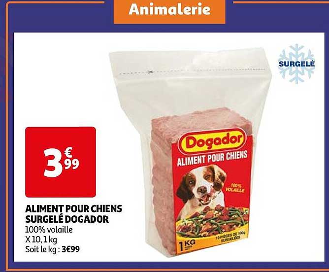 aliment pour chiens surgelé dogador