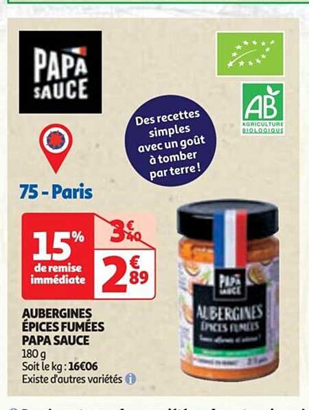 aubergines épices fumées papa sauce