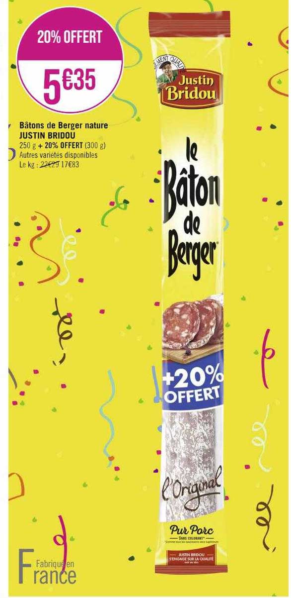 bâton de berger nature justin bridou