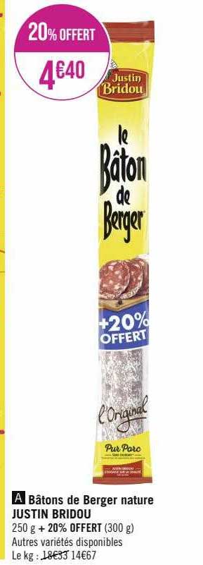 bâtons de berger nature justin bridou