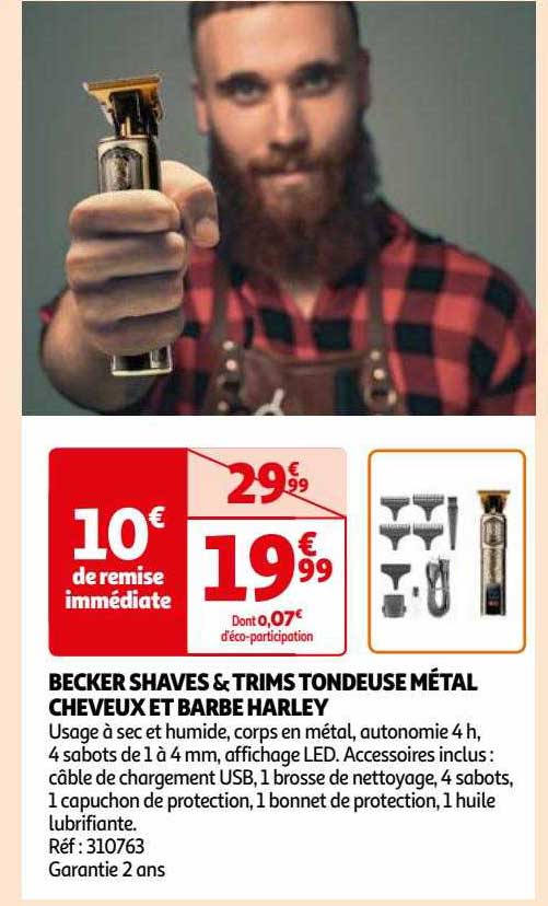 Becker Shaves & Trims Tondeuse Métal Cheveux Et Barbe Harley