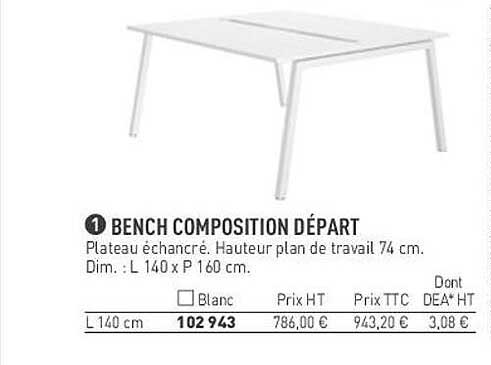 bench composition départ