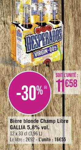 bière blonde champ libre gallia 5,8% vol.