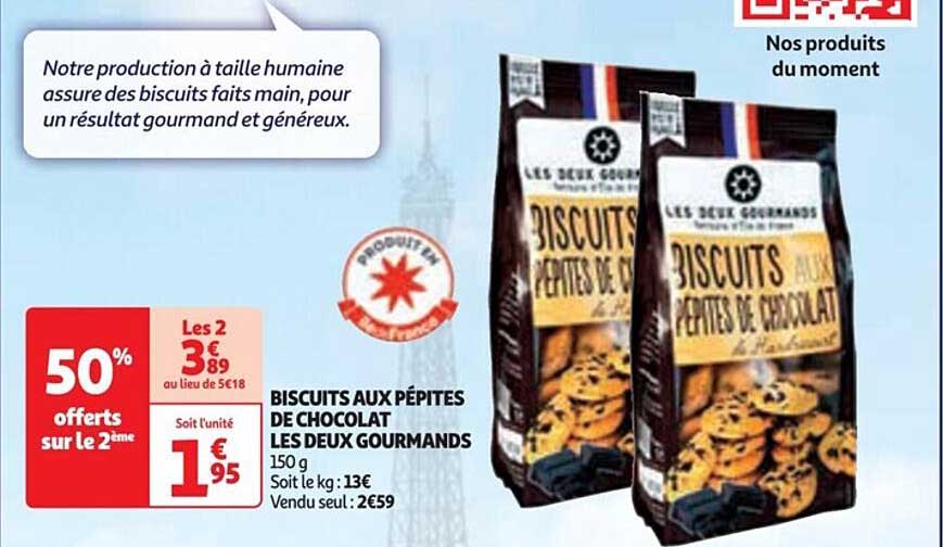 biscuits aux pépites de chocolat les deux gourmands