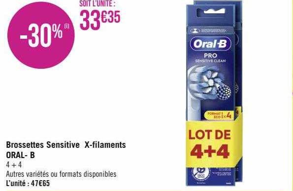 brossettes sensitive x-filaments oral-b