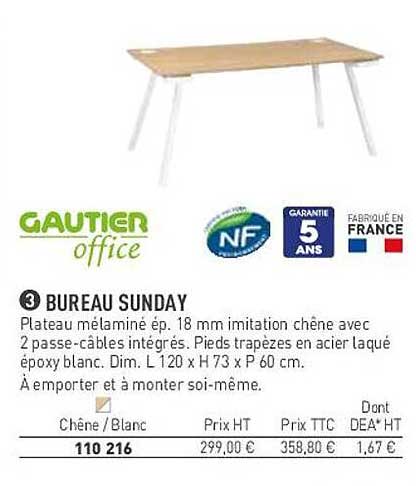bureau sunday gautier office