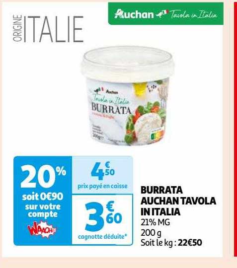 burrata auchan tavola in italia