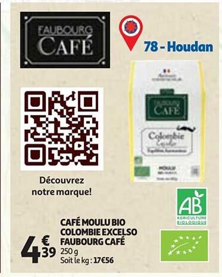 café moulu bio colombie excelso faubourg café