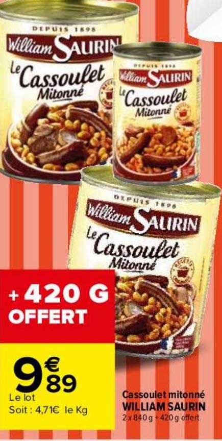 cassoulet mitonné william saurin