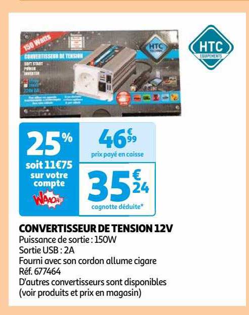 convertisseur de tension 12v htc