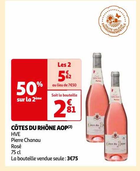 côtes du rhône aop hve pierre chanau rosé