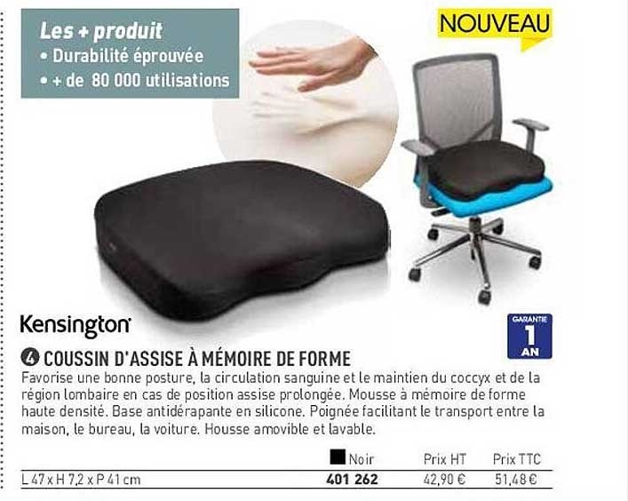 Coussin D'assise à Mémoire De Forme Kensington