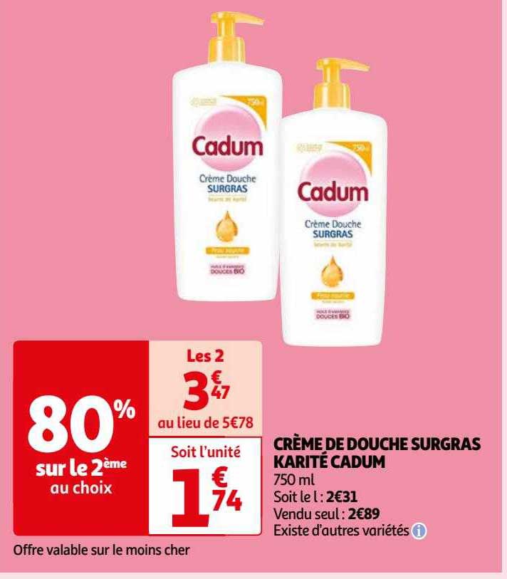 crème de douche surgras karité cadum