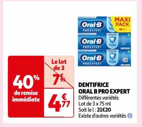 dentifrice oral b pro expert
