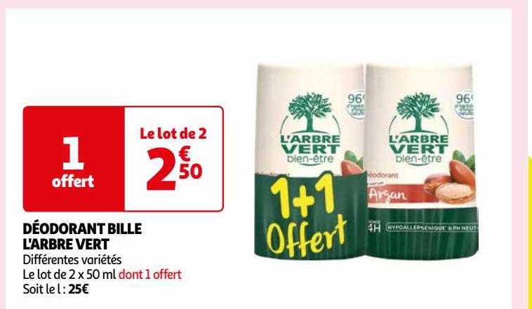 déodorant bille l'arbre vert