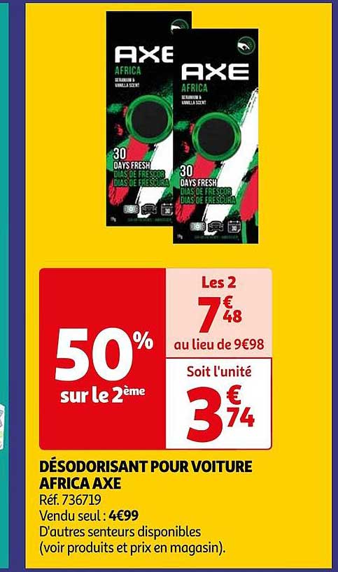 désodorisant pour voiture africa axe