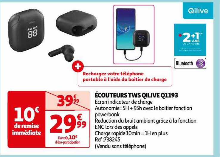 écouteurs tws qilive q1193
