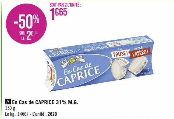 en cas de caprice 31% m.g.