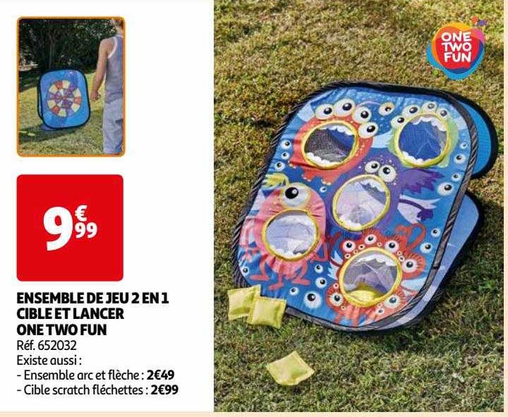 ensemble de jeu 2 en 1 cible et lancer one two fun