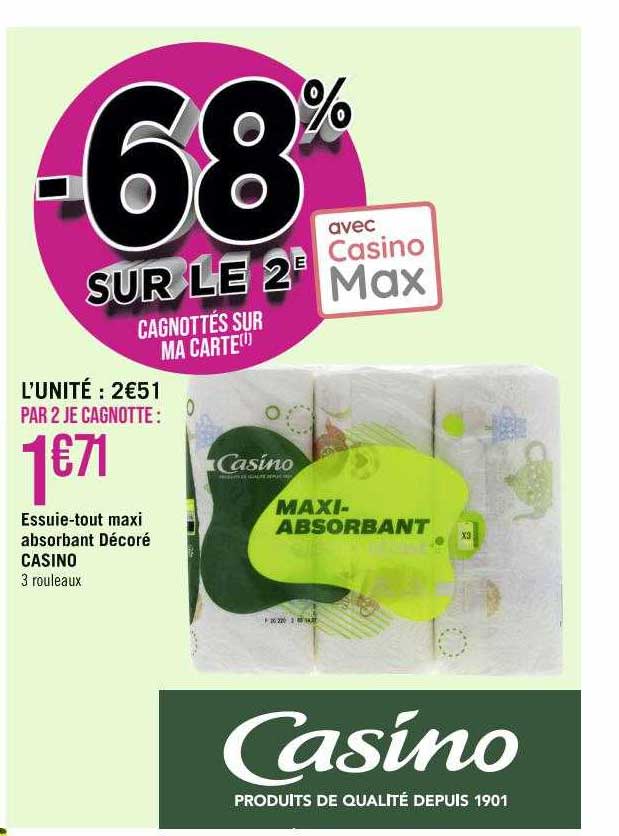 essuie-tout maxi absorbant décoré casino