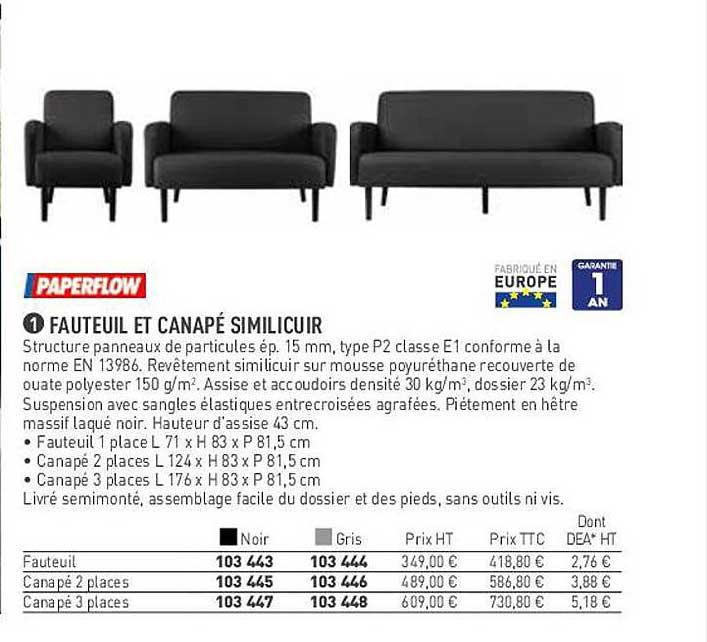 Fauteuil Et Canapé Similicuir Paperflow