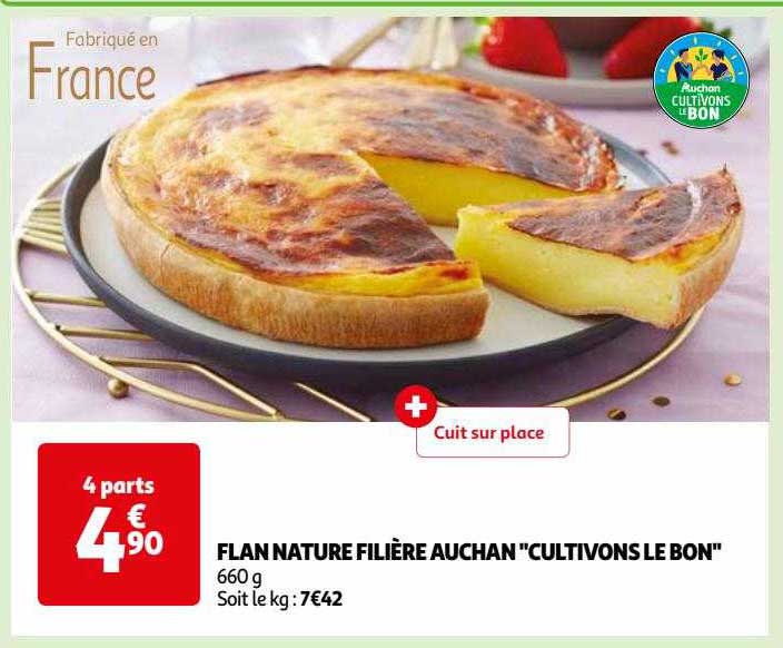 Flan Nature Filière Auchan "cultivons Le Bon"